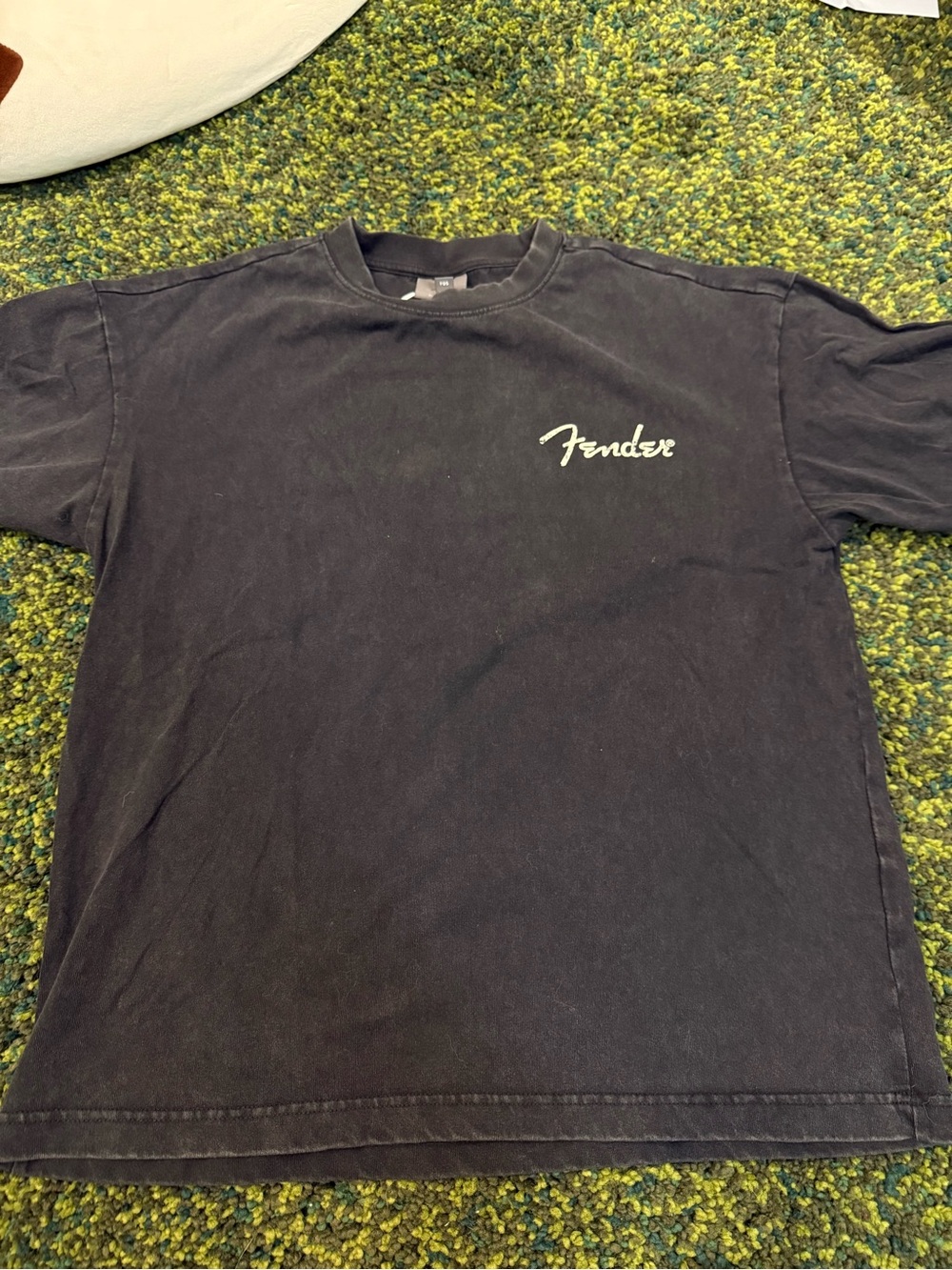 Fender Black Tee with White Guitar Graphic - Picture 2 of 2